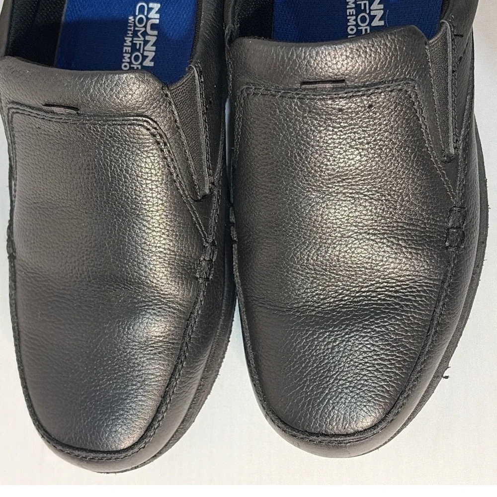 Nunn Bush Mens 8.5W Black Leather Slip On Comfort Gel Memory  display picture 1
